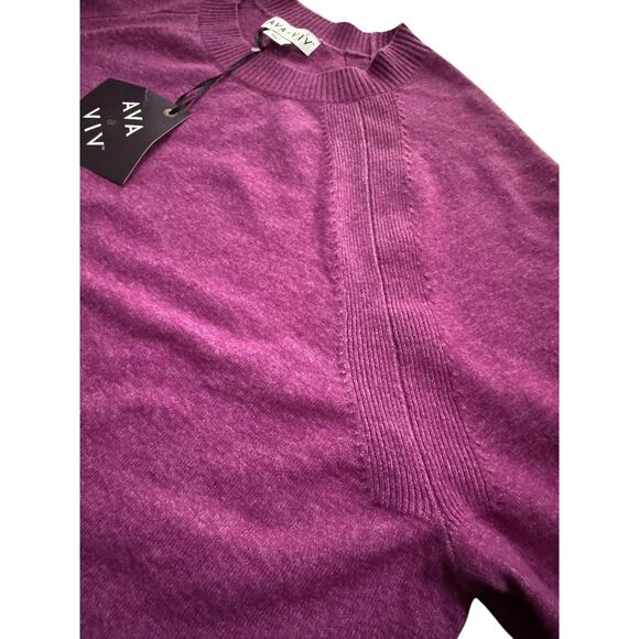 Ava & Viv 2X Crewneck Purple XXL Pullover Sweater Classic Winter Fall NWT NEW - Picture 5 of 7